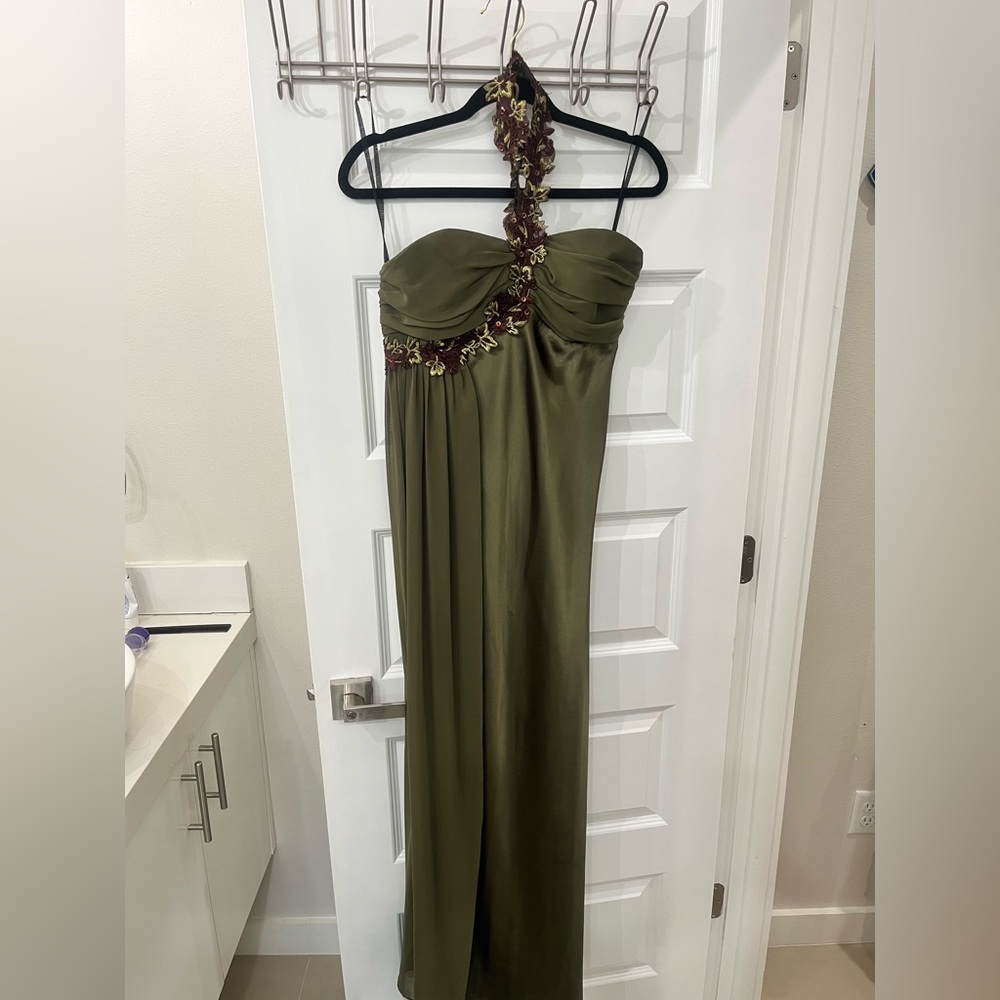 Gorgeous Olive Green evening Dress.